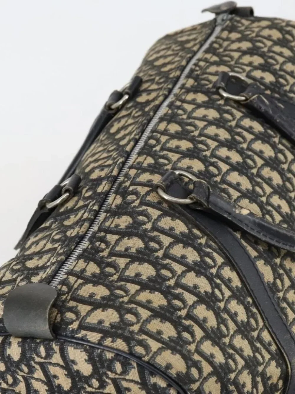 Christian Dior Trotter Canvas Boston Bag Navy Silver - Picture 10 of 15